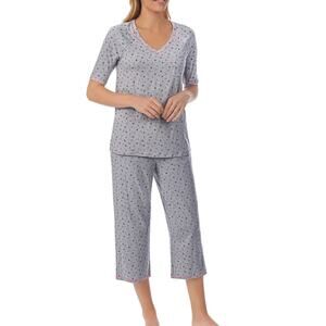 NWT Cuddl Duds Smart Elbow Sleeve Top with Cropped Pant Pajama Set - size S